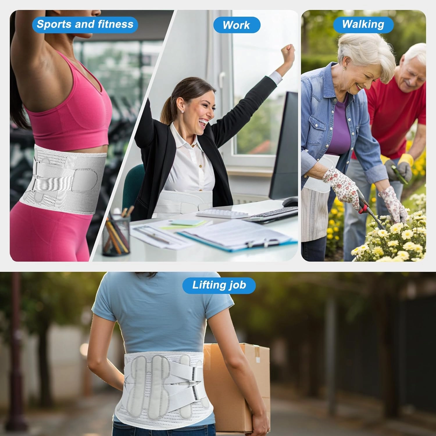 Back Brace for Lower Back Pain Relief for Women Adjustable Lumbar Support Belt Breathable Mesh for Herniated Disc,Sciatica,Scoliosis with Removable 3D Pad Home Work Sports