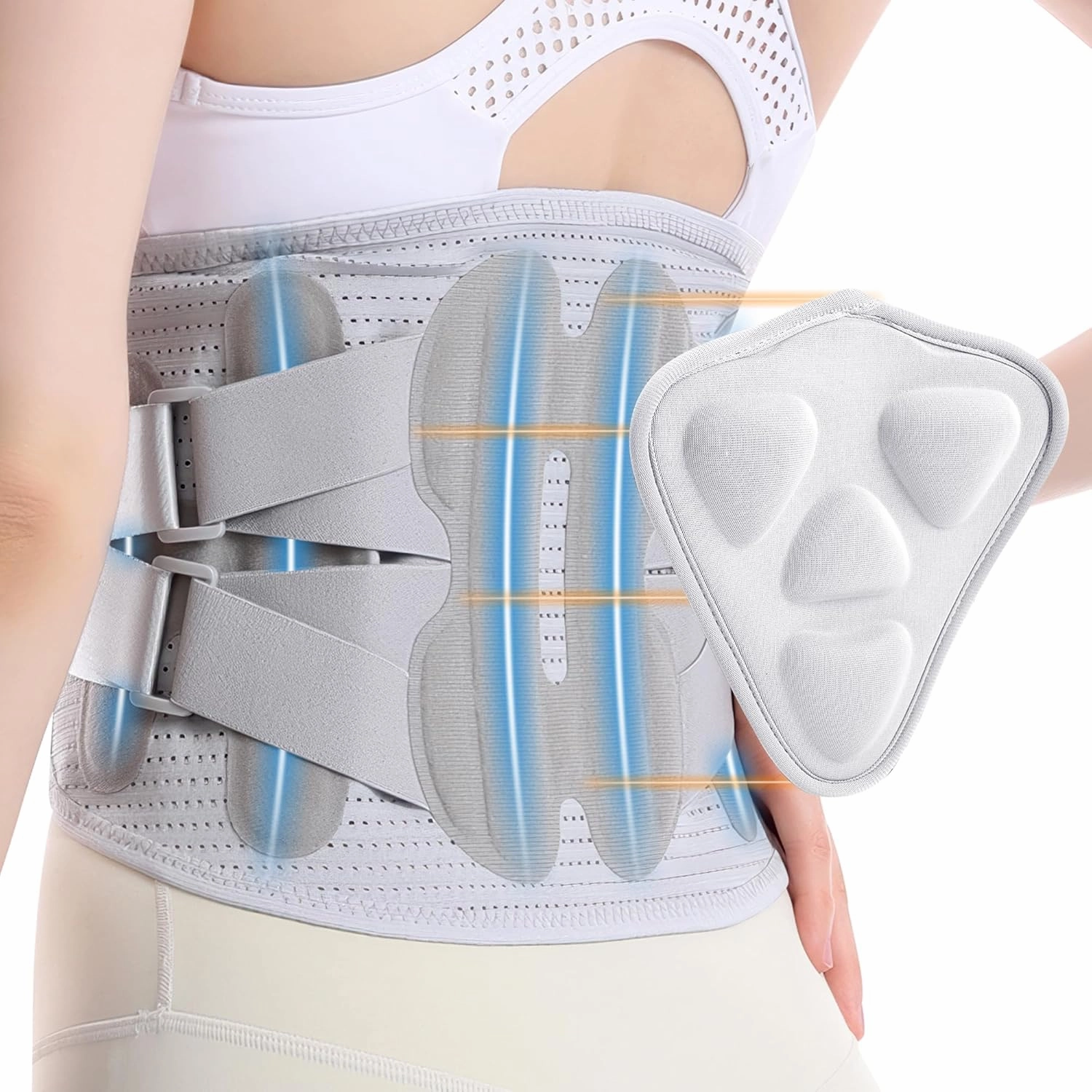 Back Brace for Lower Back Pain Relief for Women Adjustable Lumbar Support Belt Breathable Mesh for Herniated Disc,Sciatica,Scoliosis with Removable 3D Pad Home Work Sports