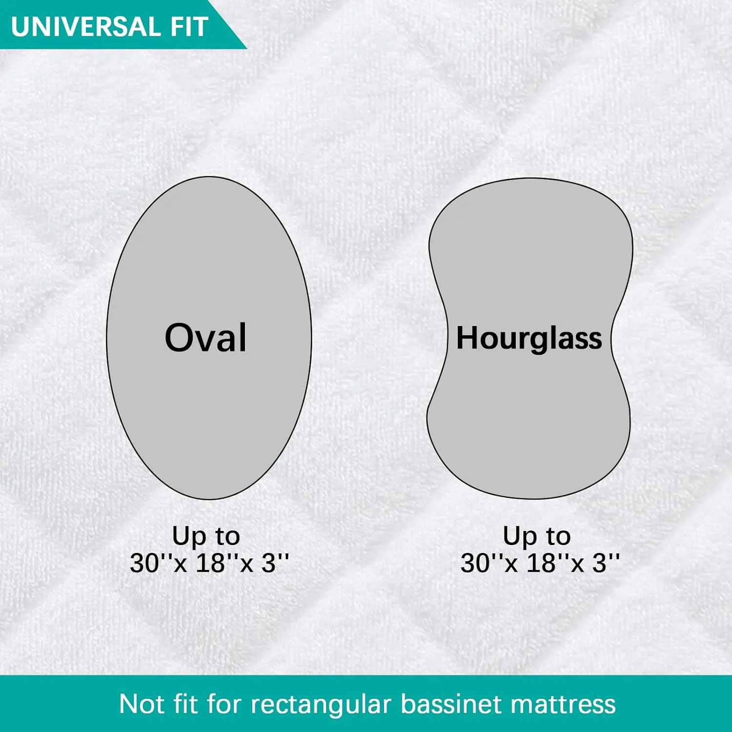 Bassinet Mattress Protector, Universal Fit for Halo Bassinest Swivel and Hourglass/Oval Bassinet Mattress, Ultra Soft Waterproof and Breathable, Viscose Made from Bamboo Surface, 2 Pack