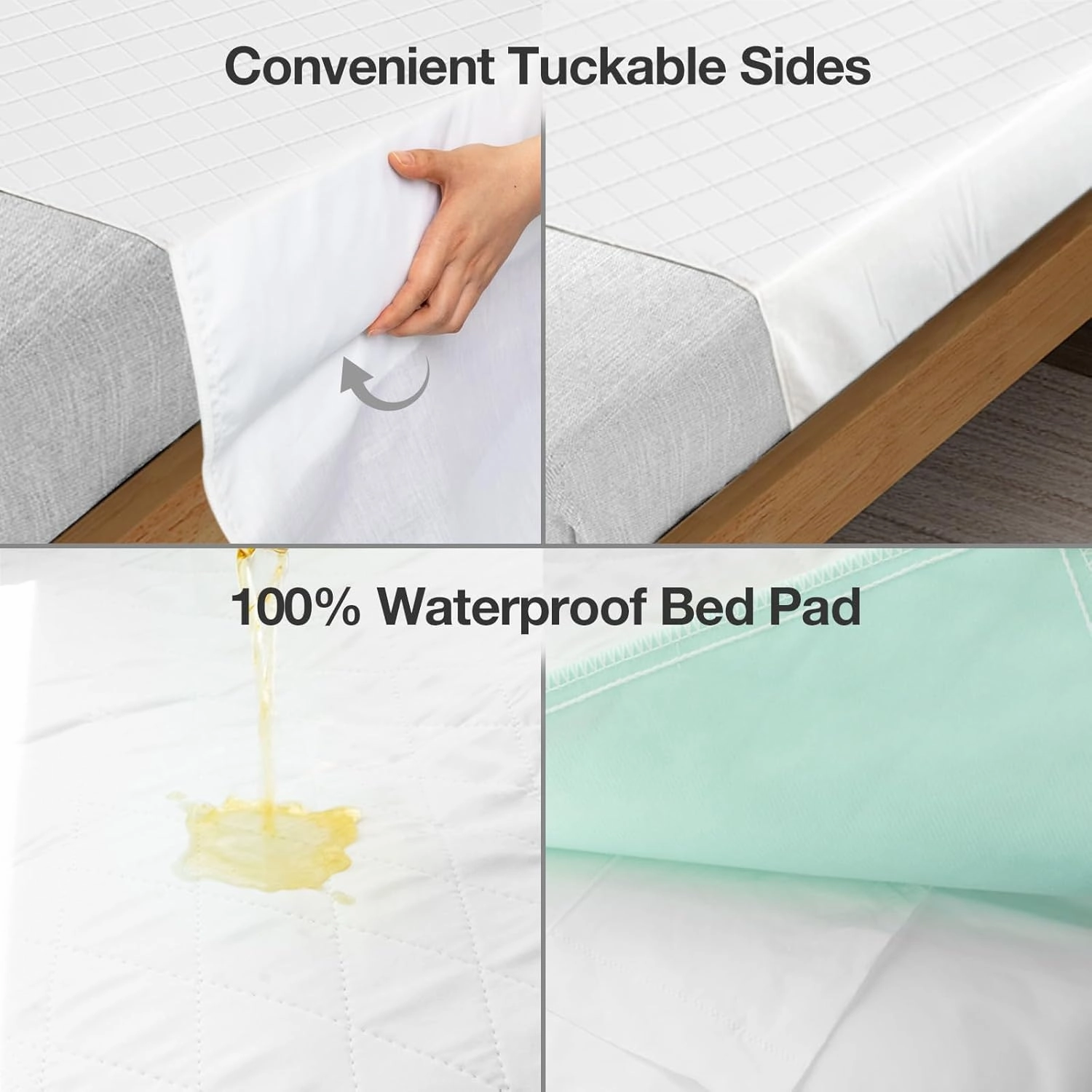 Bed Pads Washable Waterproof, Queen (60" x 36", Pack of 1) Incontinence Bed Pads & Pee Pads, Perfect for Kids, Adults and Elderly