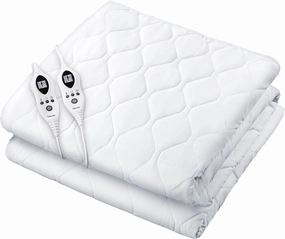 Beurer UWB80 Heated Mattress Pad King, Dual Control Electric Mattress Cover with Separate Feet/Body Heat, Auto Shut Off, 9 Warming Levels, Overheat Protection, Soft Quilted Fabric, King 76" x 80"