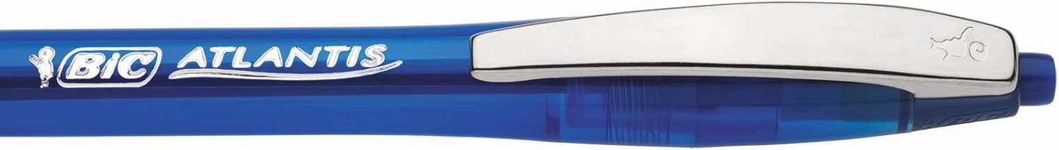 Bic 902132 Atlantis Soft Ball Pens Medium Point (1.0 mm) - Blue, Box of 12