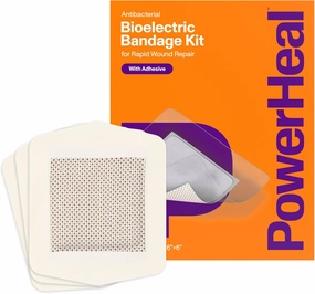 Bioelectric Bandage Kit for Wound Care & Fast Healing – 3-Layers w/Bioelectric Pad, Absorbent Pad, Adhesive   Wound Hydrogel – for Cuts, Abrasions, Blisters, Burns – 3-Pack, 6” x 6”