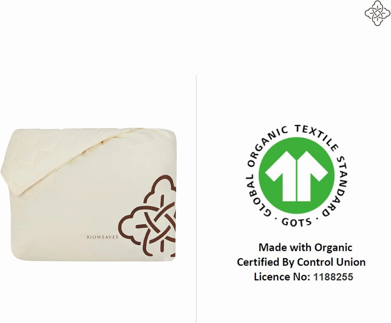 Bioweaves 100% Organic Cotton Mattress Pad Cover, GOTS Certified Cooling Quilted Fitted Mattress Topper & Protector with Soft Cotton Wadding - 20 Inch Deep Pocket, California King