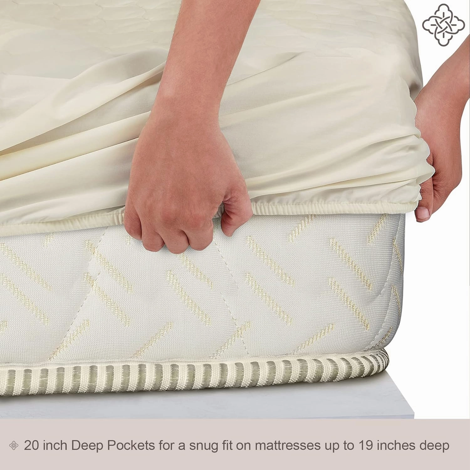 Bioweaves 100% Organic Cotton Mattress Pad Cover, GOTS Certified Cooling Quilted Fitted Mattress Topper & Protector with Soft Cotton Wadding - 20 Inch Deep Pocket, California King