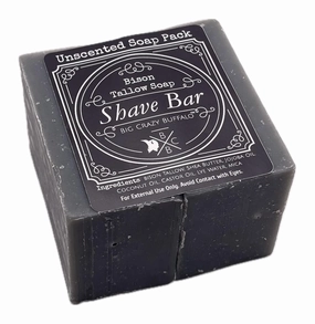 Bison Tallow Buff Shave Bar, Unscented, (2 pack) - Razor Friendly, Moisturizing, Glides, Soothes, and Naturally Derived - No Dyes, Chemicals, Fragrances, Preservatives