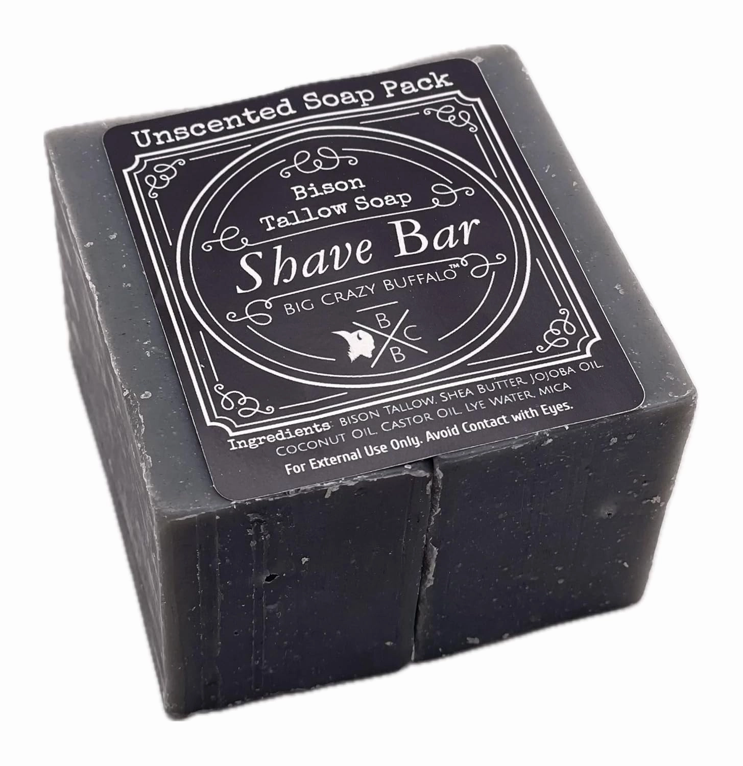 Bison Tallow Buff Shave Bar, Unscented, (2 pack) - Razor Friendly, Moisturizing, Glides, Soothes, and Naturally Derived - No Dyes, Chemicals, Fragrances, Preservatives