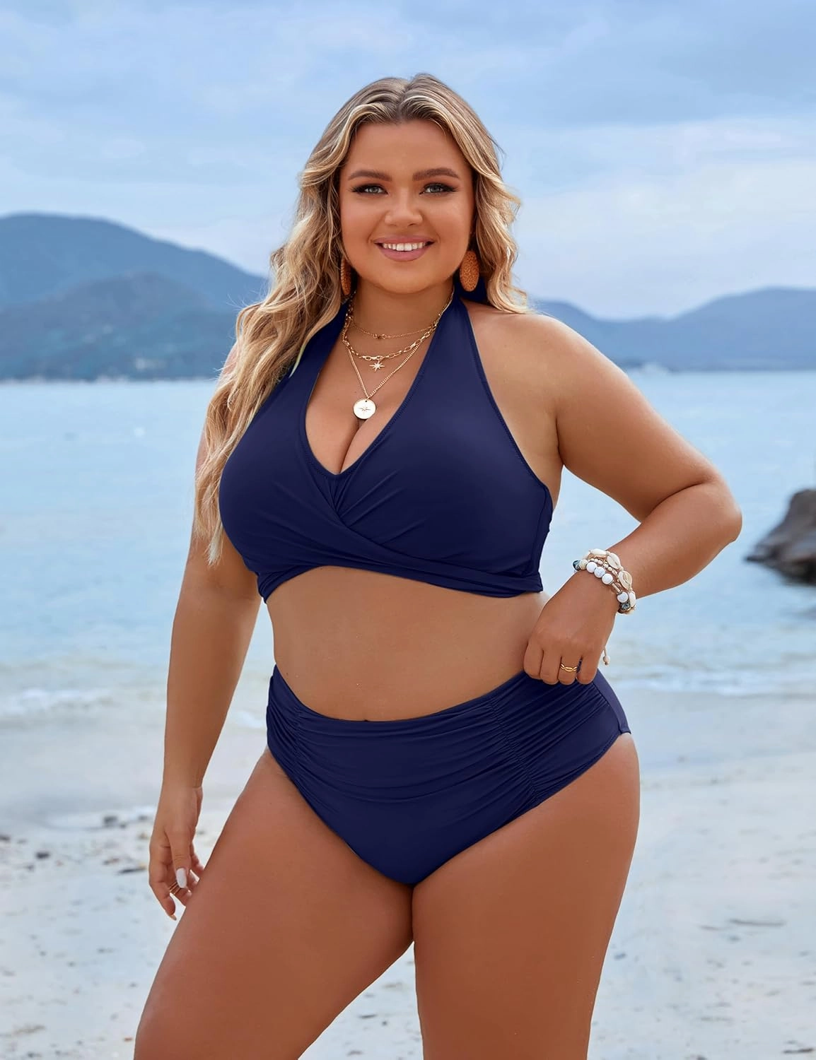 Blooming Jelly Womens Tummy Control Bathing Suits Modest High Waisted Bikini Sets Cute Halter 2 Piece Swim Suit 2025