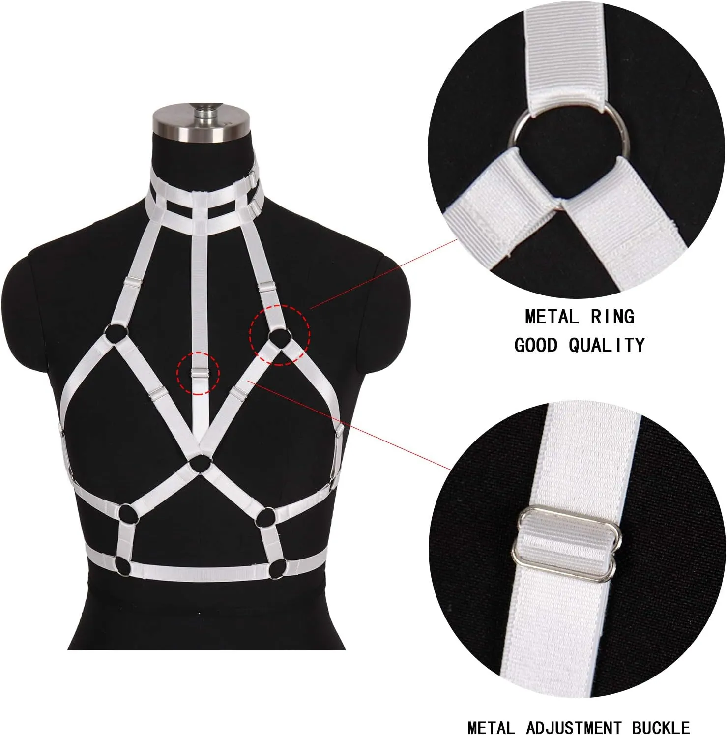 Body Harness for Women Bra Lingerie cage Punk Plus Size Chest Strap Belts Halloween Festival Rave Photography Dance