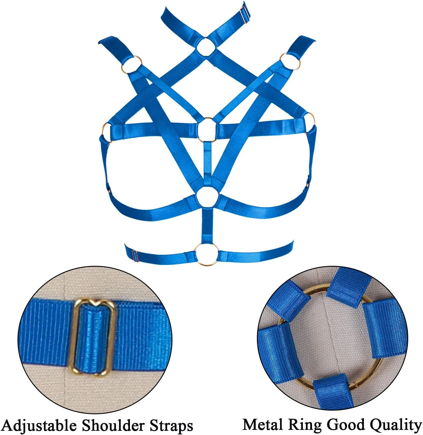 Body Harness for Women Bra Lingerie cage Top Punk Plus Size Chest Strap Belts Halloween Festival Rave Photography Dance