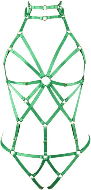 Body Harness Full for Women Garter Belts Set Strappy Elastic Adjust Size Punk Gothic Halloween