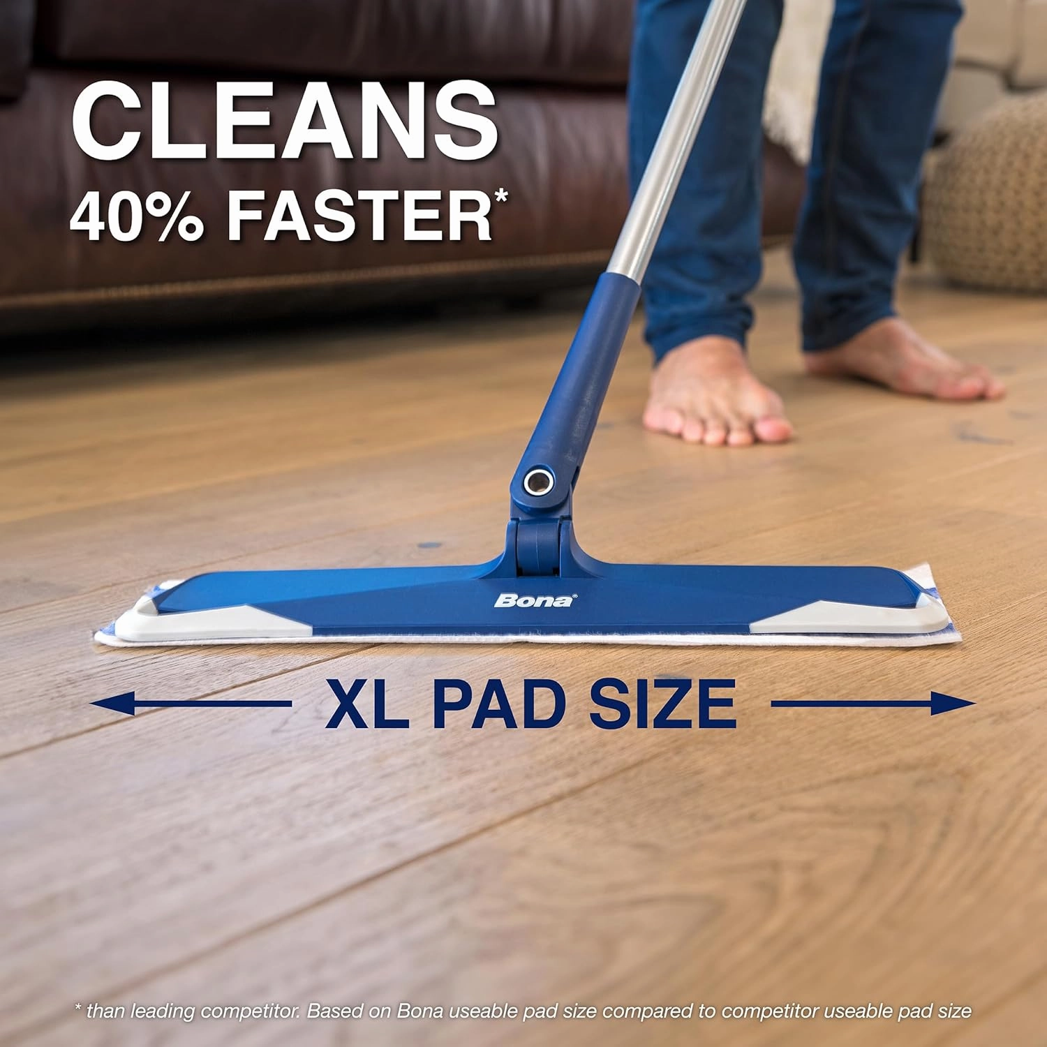 Bona Hardwood Floor Disposable Wet Cleaning Pads - 12 cleaning pads per pack - unscented - Use with Bona Mops - Residue-Free Floor Cleaning Solution for Wood Floors