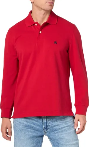 Brooks Brothers Men's Long Sleeve Cotton Pique Stretch Logo Polo Shirt