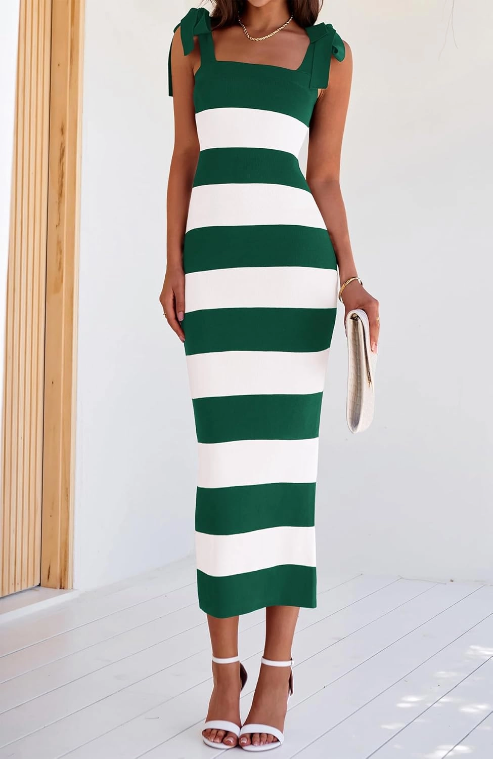BTFBM Casual Spring Dresses for Women 2025 Sleeveless Spaghetti Strap Striped Maxi Dress Party Beach Long Dress