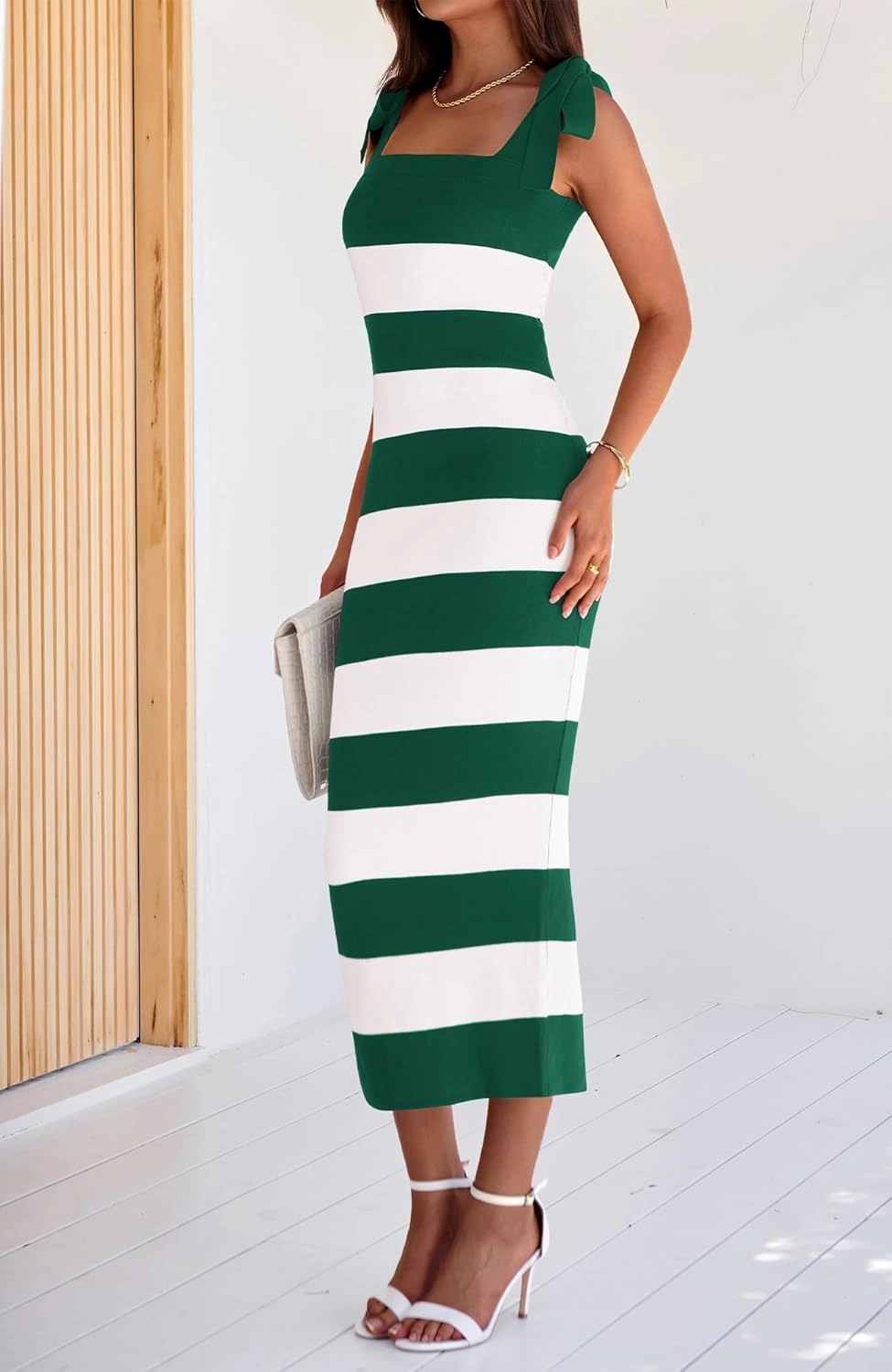 BTFBM Casual Spring Dresses for Women 2025 Sleeveless Spaghetti Strap Striped Maxi Dress Party Beach Long Dress