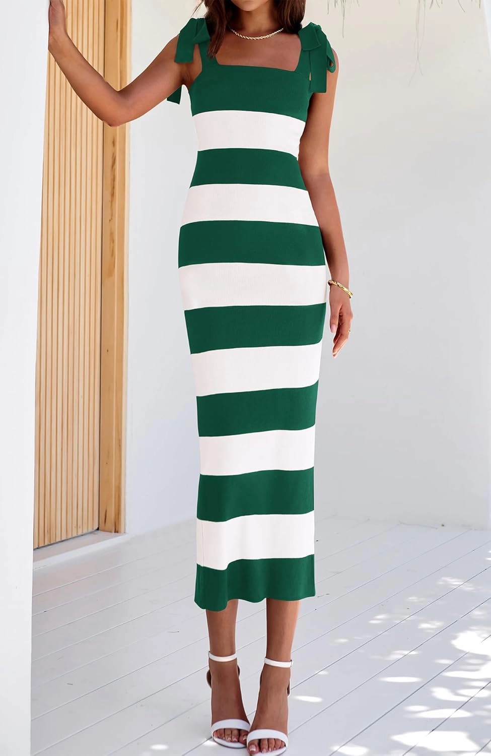 BTFBM Casual Spring Dresses for Women 2025 Sleeveless Spaghetti Strap Striped Maxi Dress Party Beach Long Dress