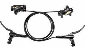 BUCKLOS Zoom MTB 4 Piston Hydraulic Disc Brakes Set, Left Front 850mm Right Rear 1550mm Mountain Bike Hydraulic Brake Aluminum Alloy Lever with Caliper is/PM Adapter (Pre-Bled)