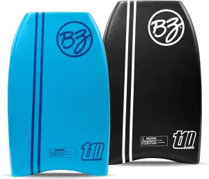 BZ BodyBoards - T-10 Mini - 21” Bodyboard - Kick Board - HDPE Slick - Crescent Tail - PHUZION Core -XPE Deck - Kickboarding - Body Surfing - Beach, Lake, Or Swimming Pool
