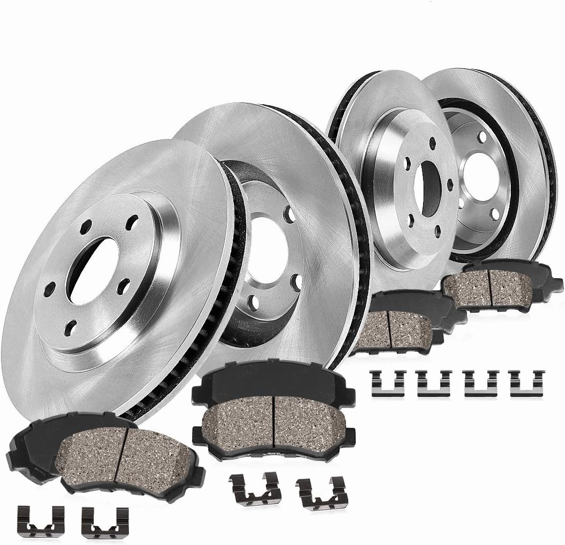 Callahan Brake Parts Front and Rear Brake Kit For Mitsubishi Lancer 2008-2017 [Model Specific] Replacement Brake Rotors with Ceramic Brake Pads