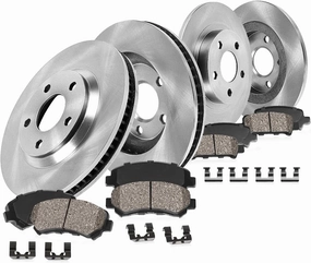 Callahan Front and Rear Brake Kit For 2017-2019 Chrysler Pacifica | 2020-2023 Pacifica [Gas or Flex Fuel Front Wheel Drive] | 2020-2023 Voyager Replacement Brake Rotors and Ceramic Brake Pads