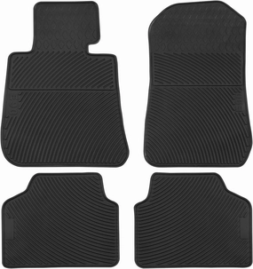 Car Floor Mats Custom Fit for BMW 3 Series 325i/328i/330i/335i E90 E91 E92 2006-2011 Full Black Rubber Auto Liner Mats All Weather Protection Heavy Duty Odorless