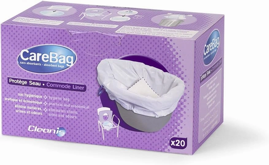 Carebag Commode Liners with Super Absorbent Pad, 180 Count
