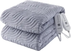 CAROMIO Queen Heated Mattress Pad - Breathable Air Layer Electric Mattress Pad Cover, 60"x80", Grey, 10 Hr Auto Off, Dual Control 5 Heat Settings
