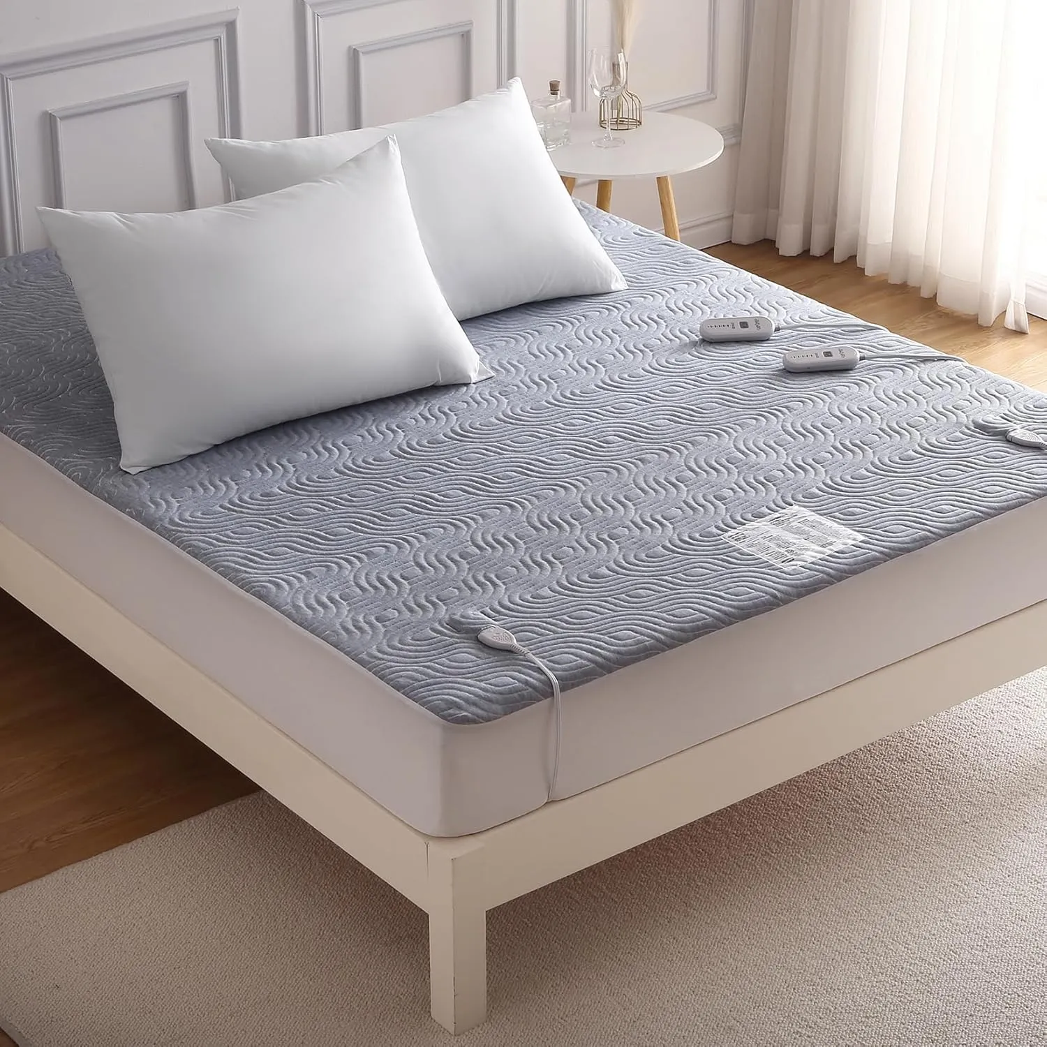 CAROMIO Queen Heated Mattress Pad - Breathable Air Layer Electric Mattress Pad Cover, 60"x80", Grey, 10 Hr Auto Off, Dual Control 5 Heat Settings
