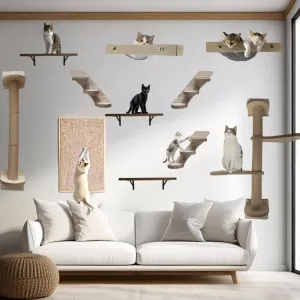 Cat Tree Wall Climber Jungle Gym - Mounted Furniture - Cat Shelf for Indoor