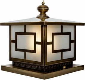 CHENKUI Post Column Headlight Frosted Glass LampShade Courtyard Fence Outdoor Post Lights Adjustable Remote Control LED Solar Deck Lights Outdoor Villa Black Post Lamp Lighting Fixtures