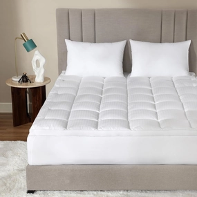 CirclesHome Hotel Collection King Size Hybrid Mattress Protector & Pad - Extra Padded, Thick, Plush, & Fitted Mattress Topper for Bed - Comfortable Pillow Top Mattress Cover