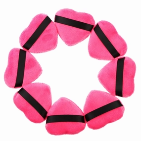 CLISPEED 8pcs Heart Shape Makeup with Strap Fluffy Cosmetic Cushions for Loose Powder Foundation Blusher and Highlighter Skin-friendly and Compact for Easy Carrying