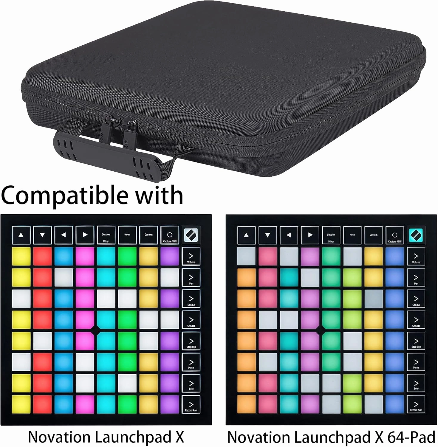 co2CREA Hard Travel Case Replacement for Novation Launchpad X Grid Controller/X Ableton Live 8x8 64 Backlit RGB Pads Grid Controller