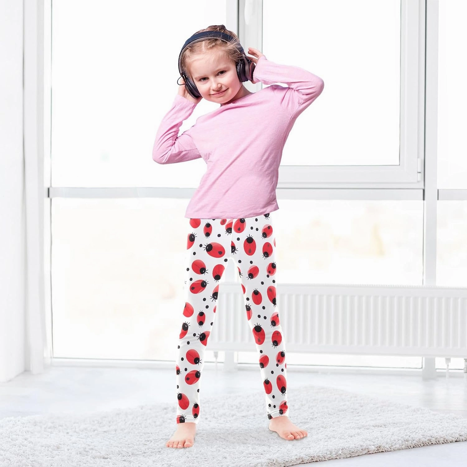 Coccinella Septempunctata Girls Leggings Athletic Pants Tights Stretch Bottom