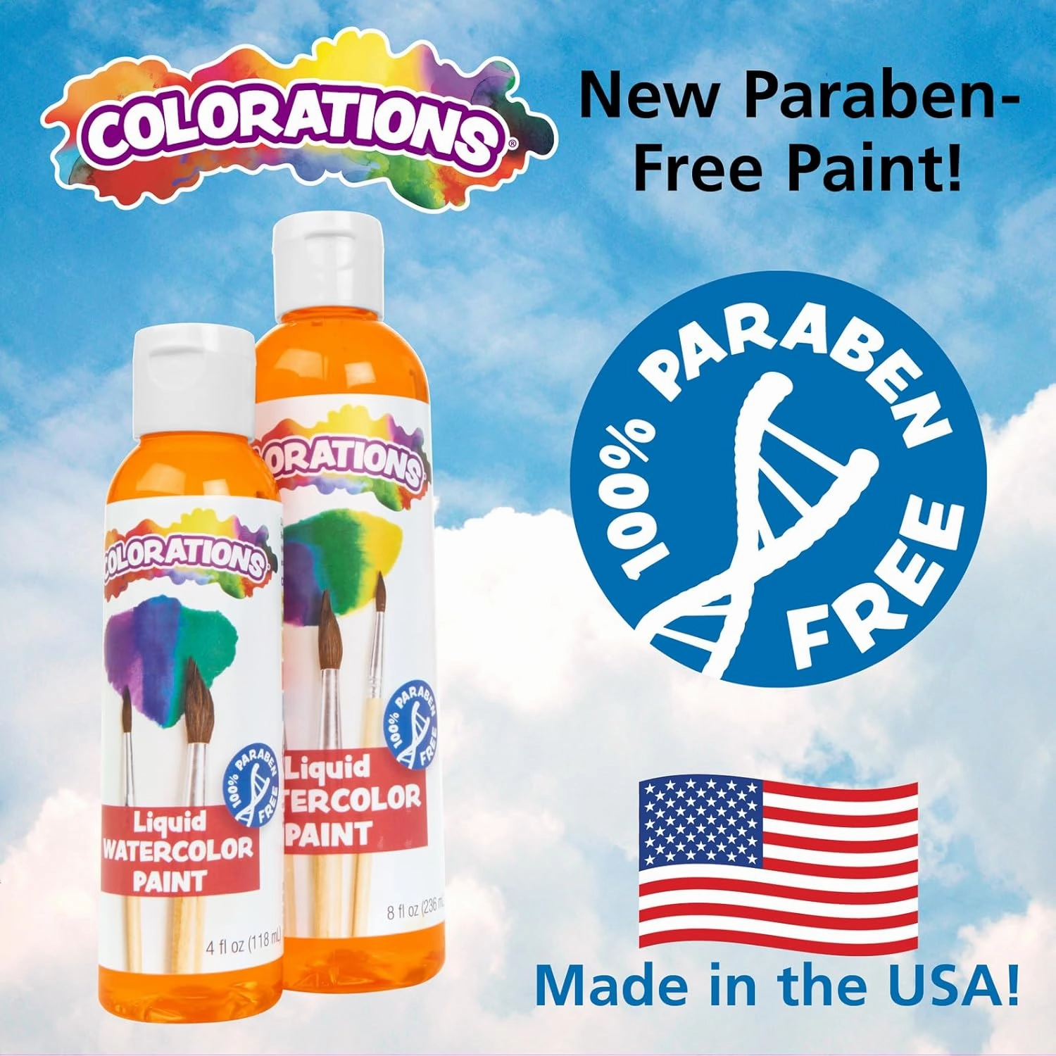Colorations Classic Colors Liquid Watercolor Paint, Art Supplies, Set of 13 - 8oz Bottles in Vibrant Colors, Classroom Projects, Non-Toxic, Easy Wash, School, Craft Supply, - Made in the USA