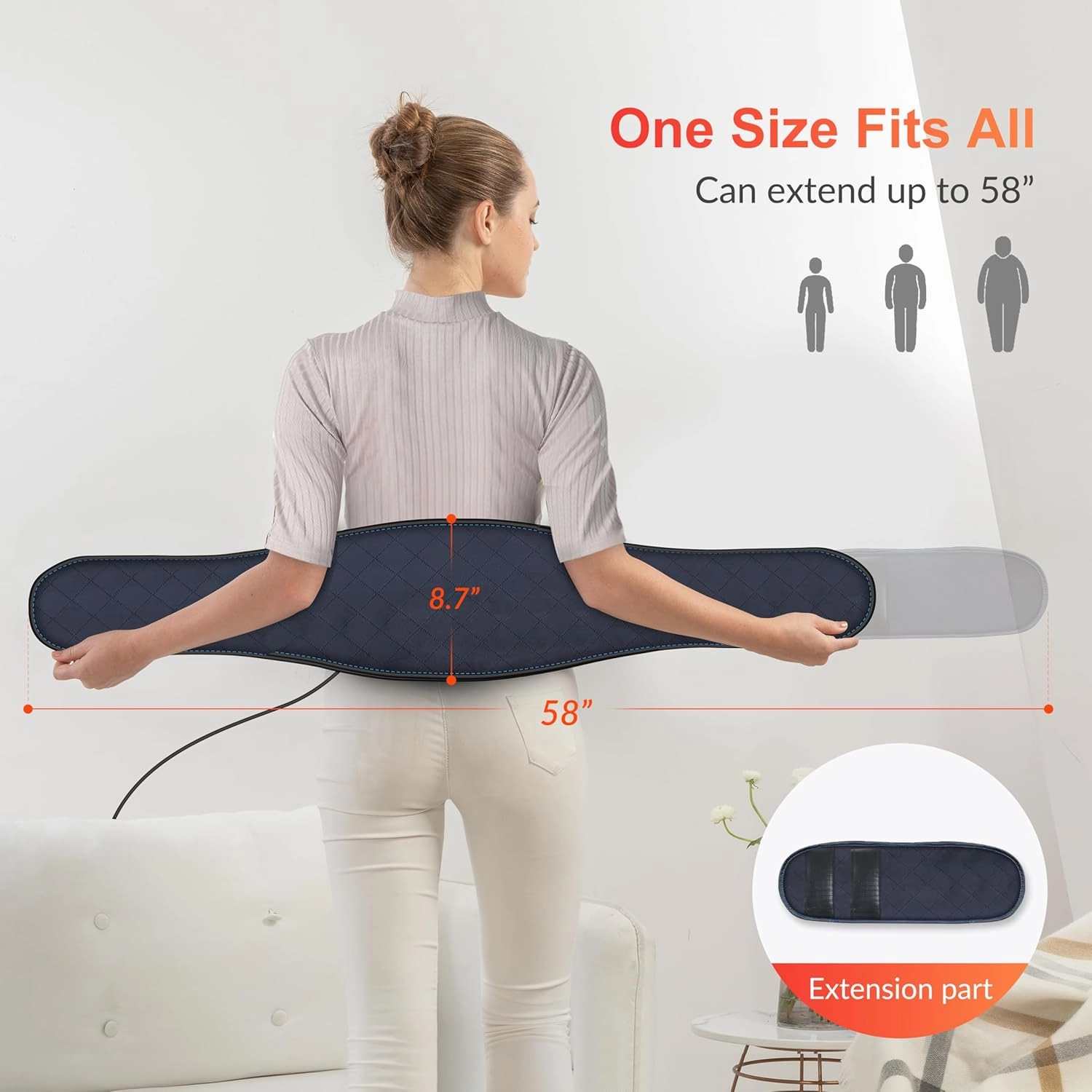COMFIER Cordless Heating Pad for Back Pain Relief,Lower Back Massaager with Heat, Heat Pads for Back,Cramps,Lumbar,Abdominal,Leg, Arthritic Pain, Gifts for Mom Dad