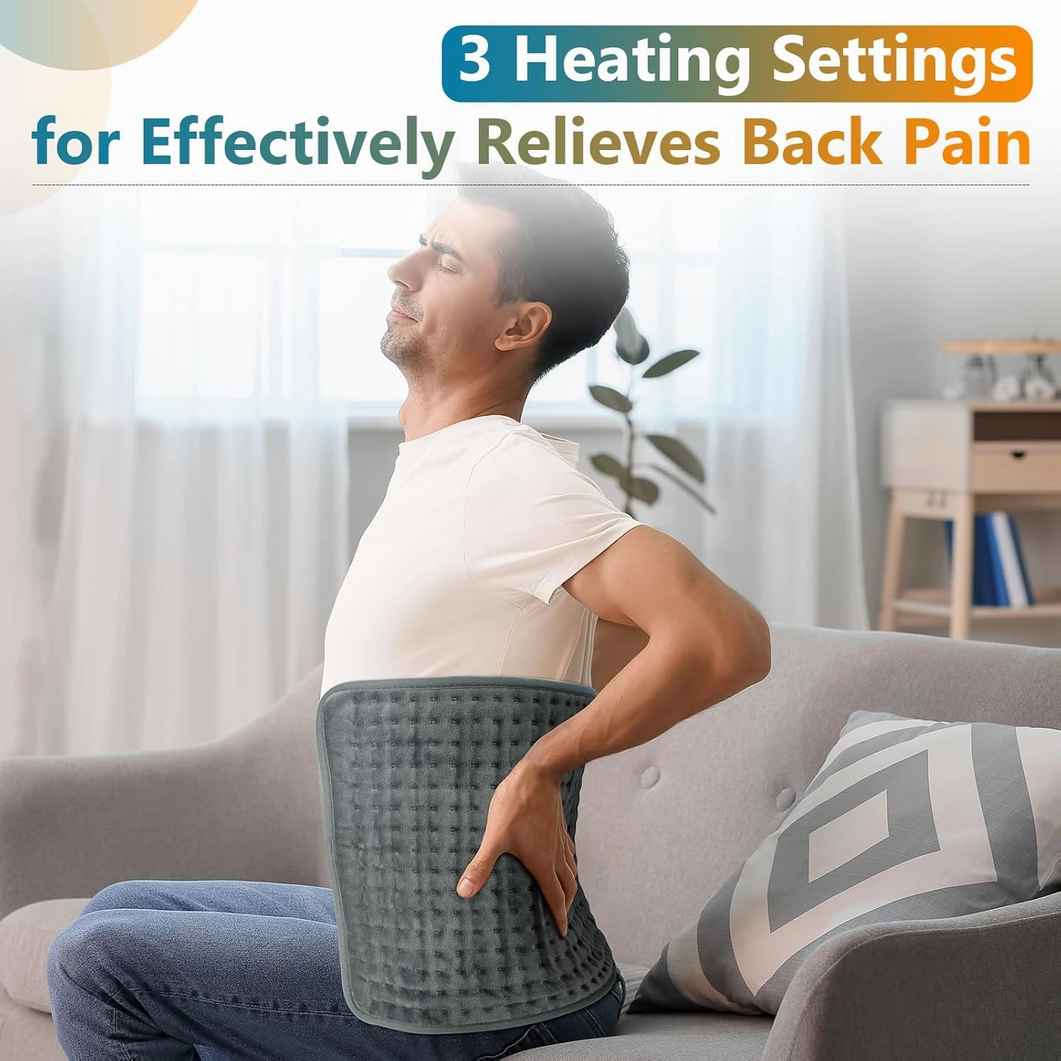 Comfytemp Heating Pad for Back Pain & Cramps Relief, FSA HSA Eligible Electric Large Heat Pad, 2H Auto Off, Valentines Day Gifts for Her Him, Moist Heated Pad for Neck Shoulder, Washable, 12"x24"