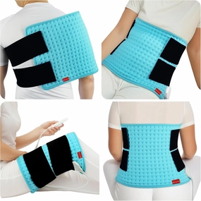 Comfytemp Wearable Heating Pad for Back Pain Relief & Period Cramps with 2 Elastic Straps, FSA HSA Eligible, Fathers Day Dad Gifts, 12"×24" Electric Large Heat Pad for Knee Neck Shoulder, Heated Pad