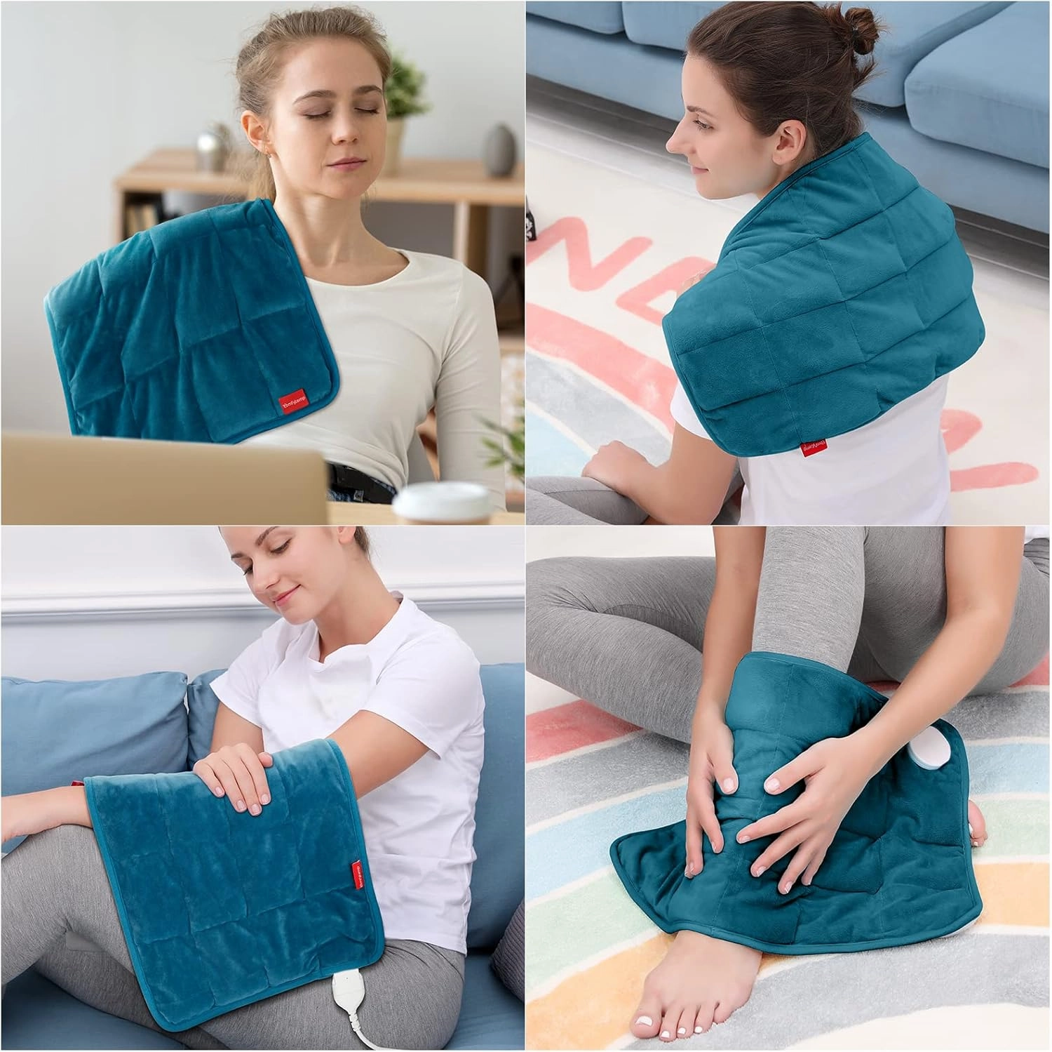 Comfytemp Weighted Heating Pad for Back & Cramps, Mothers Day Gifts, Birthday Gifts for Mom Dad Women Men, 2.2lb Electric Neck Shoulder Heat Pad for Pain Relief, FSA HSA Eligible, 2H Auto-Off, 12x24