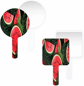 Compact Square Handheld Travel Mirror - 6.2x3.6 Inches, Ultra-Portable & Crystal-Clear, Cute Stuff for Women, Cartoon Watermelons Makeup Mirror