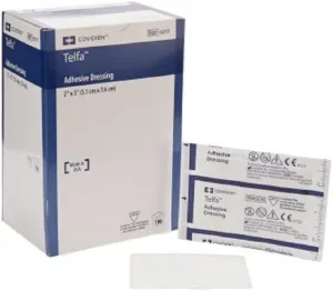Covidien Adhesive Dressing Telfa 2 X 3 Inch Film / Cotton Rectangle White Sterile