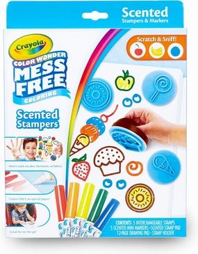 Crayola Color Wonder Scented Markers & Stamps Set, Mess Free Coloring for Toddlers, Gifts for Kids 3 