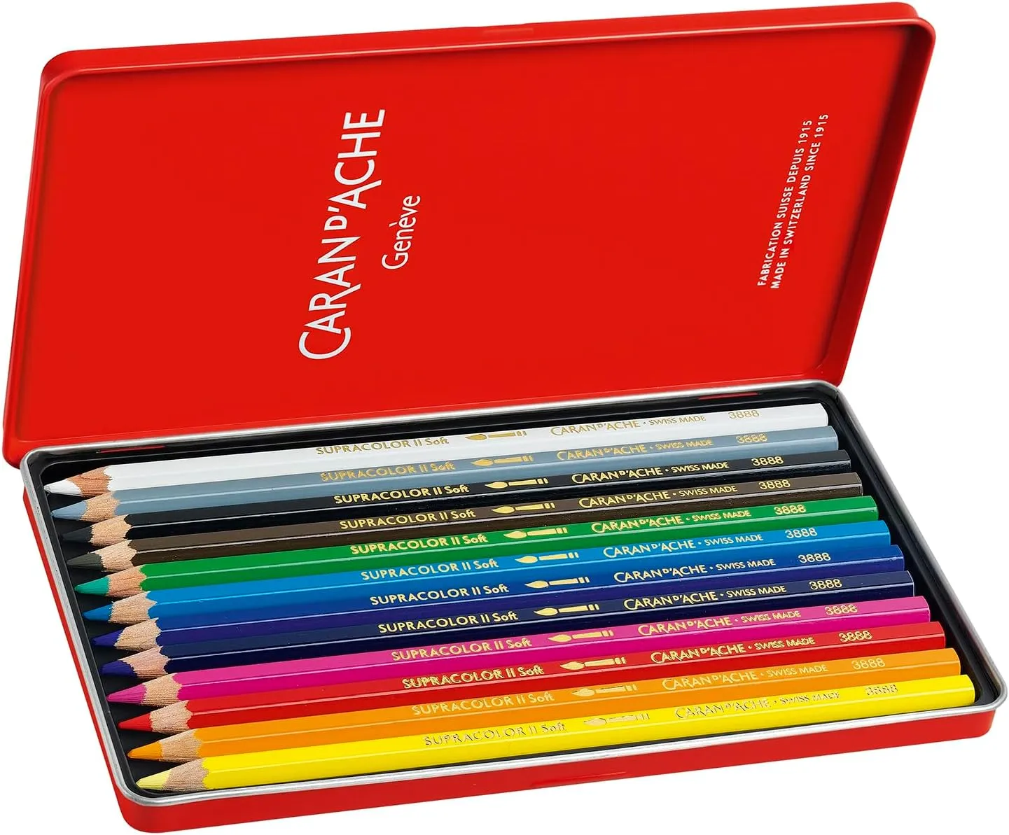 CREATIVE ART MATERIALS Caran D'ache Supracolor Metal Box Set Of 12 (3888.312)
