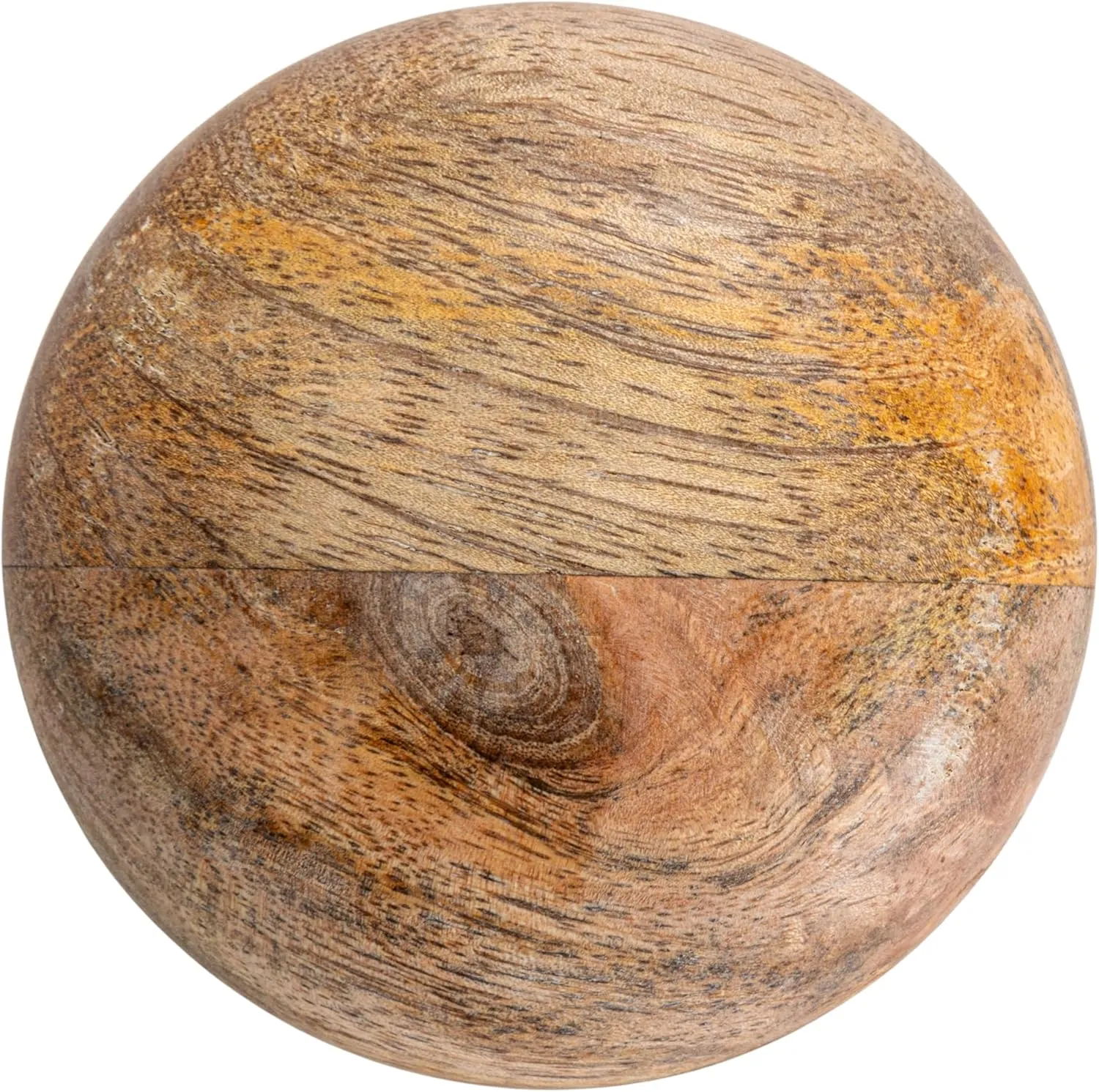 Creative Co-Op Modern Marble Canister with Wood Lid, Natural