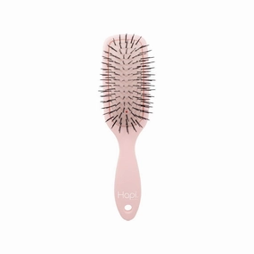 Cricket Hapi Anti-Static Joy Paddle Brush - Ultra-Soft Cushion Pad, 2-Tier Anti-Static Bristles, Gentle Detangling Hair Brush for Women, Men, and Stylists, Ideal for Fine Hair - Medium, Soft Pink