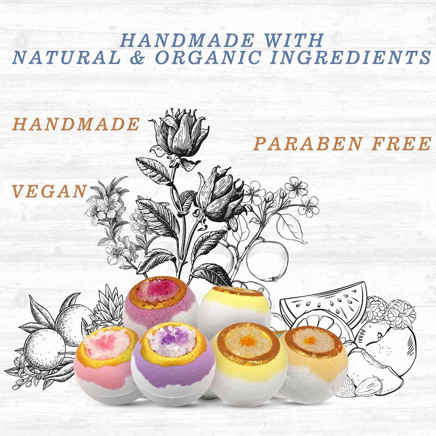 Crystal Bath Bombs for Women Gift Set 12pcs, Geode Crystal with Nourishing Bath Salts, Relaxing Treats, Natural Organic Bubble, Pleasantly Scented, Home Spa Bathbomb Amazing Ideas Gift Set for Her/Him