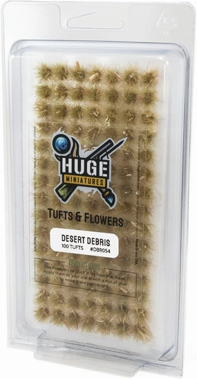 Debris Tufts, Desert Static Grass for Model Basing Scenery and Dioramas by Huge Minis – 82 Self-Adhesive Grass Tufts