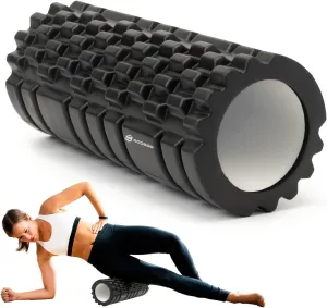 Deep Tissue Foam Roller - High-Density Muscle Massage Roller for Recovery, Pain Relief, Trigger Point, and Myofascial Release - Ideal for Athletes, Gym, and Physical Therapy - 13" x 5.5", Black