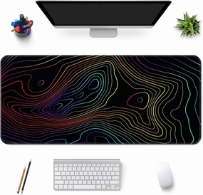 Desk Mat,Large Gaming Mouse Pad 35''×15.6'' XXL Extended Mouse Pad Mat Desk Pad with Non-Slip Base Mousepad for Computer,Office,Keyboard and Laptop - Topographic
