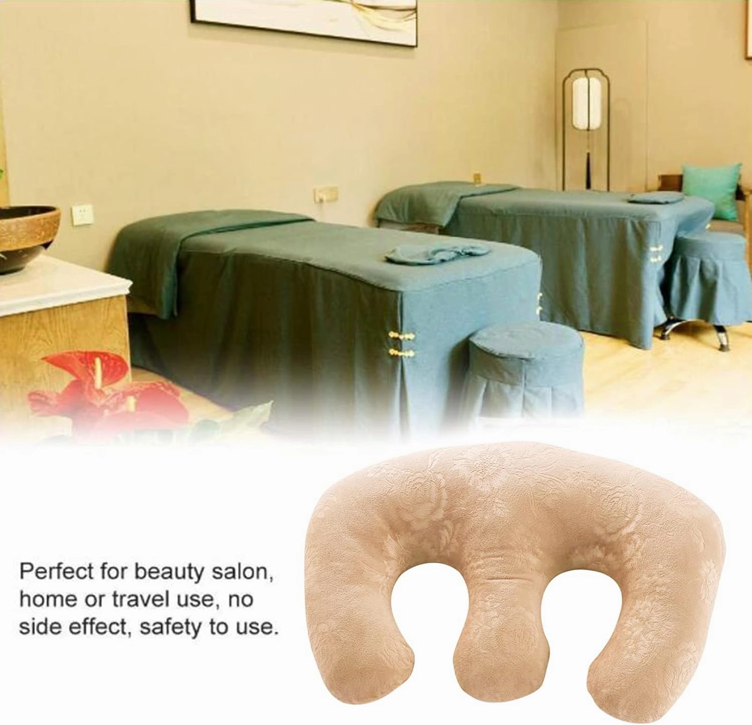 Detachable Chest Soft Pillow Support Pad Pillow Women Bolster for Spa Beauty Salon Massage Table (Golden)